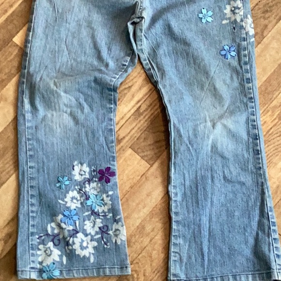 🌵Arizona Jeans Co. Embroidered JEANS 😎 Really COOL ⚠️ SZ  8-10 IMO - Picture 2 of 15